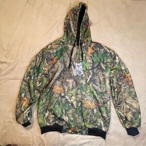 Mens True Timber Camo Sherpa Lined Hooded Jacket 2XL Hunting